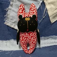 フレンチブルドッグ 唐草(赤 22㎝)のサムネイル