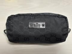 GUCCI GG柄 ナイロン ポーチ ブラック（おまけストラップつき）のサムネイル