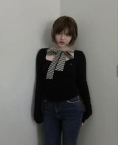 ANDMARY Ami ribbon check tops - メルカリ