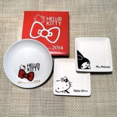 新品】ハローキティ＆マイメロディ 40周年記念プレート+小皿3枚セット