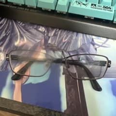 顔面さま専用、スクエア型 メガネフレーム ブラックのサムネイル