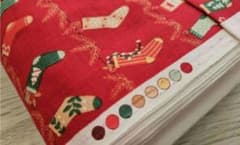 SALE Hand works *Fabric クリスマス 靴下柄 ソックス
