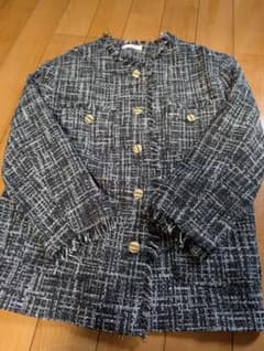 ツイード調 ノーカラー ジャケット美品です✨のサムネイル