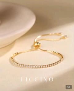 【新品】FICCINO テニスブレスレット ゴールドカラー