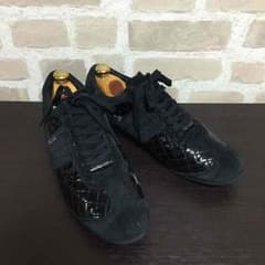 ドルガバ 正規品 26.5 スニーカー メンズ エナメル スエード ブラック 黒のサムネイル