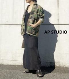 新品タグ付☆ AP STUDIO　フィブリルサテン キャミソール ワンピース 新品タグ付☆ AP STUDIO フィブリルサテン キャミソール ワンピース