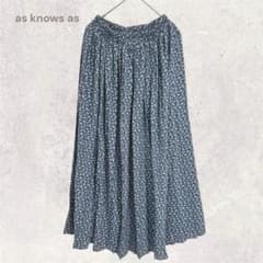 アズノウアズ　プリーツスカート　ロングスカート　花柄　カジュアル　大人ガーリー
