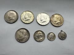 メルカリ銀貨　7枚➕メダル1枚　ケネディ銀貨　ハーフダラー　銀貨　古銭　本物 メルカリ銀貨 7枚➕メダル1枚 ケネディ銀貨 ハーフダラー 銀貨 古銭