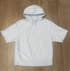 【美品】GU 半袖パーカー Lサイズ ライトブルーのサムネイル