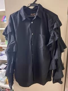 BLACK COMME des GARCONS フリル長袖シャツ ブラック Mのサムネイル