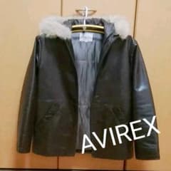 値下げ!!AVIREX アヴィレックス フライトジャケット/牛革/コヨーテファーのサムネイル