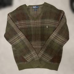 90s Polo by Ralph Lauren Vネック ニット ポニー LLのサムネイル