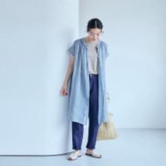 中川政七商店 麻のかや織 羽織ワンピース 水色 - メルカリ