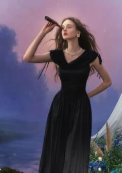 lacemade 愛が落ちる ドレス ブラック Mのサムネイル