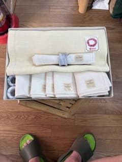 未使用】髙島屋 リネン テーブルクロス＆ナプキン 7点セット 染みあり