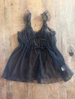 シースルー フリル付きビスチェ 黒のサムネイル