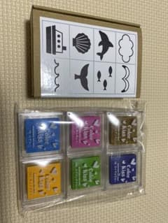 エコスタンプ （海モチーフ）&カラーキス6種類　結婚式　ハンコのサムネイル