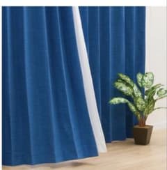 ニトリ 防炎 カーテン 遮光1級 2枚セット 100×200パレット2 ブルーのサムネイル