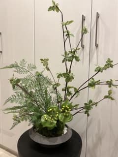 造花　ドウダン 寄せ植え盆栽 平皿 小 CUPBON 盆栽 フェイクグリーンのサムネイル