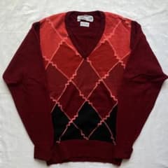 美品】旧タグ BERK バランタイン カシミヤ ニットセーター アーガイル 