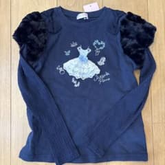 メゾピアノ　新品　長袖カットソー 140cm ネイビーのサムネイル