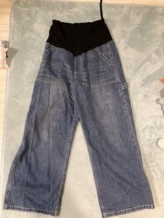 マタニティパンツ マタニティデニム　ワイドデニム　最終おねさげのサムネイル