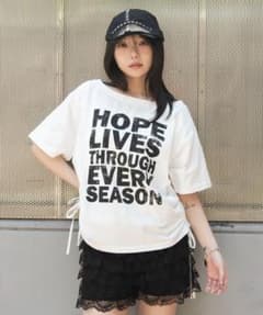 WEGO ロゴプリント シャーリング 半袖Tシャツ ホワイトのサムネイル