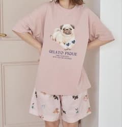 新品　ジェラートピケ　パグ　ピンクルームウェアセット 新品 ジェラートピケ パグ ピンクルームウェアセット - メルカリ