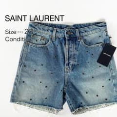 J*U様 SAINT LAURENT サンローラン スタッズ デニム ショートパ J*U様 SAINT LAURENT サンローラン スタッズ デニム ショートパ - メルカリ