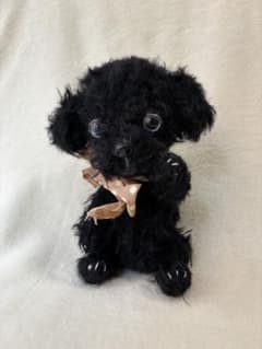 ハンドメイド ぬいぐるみ 黒い犬 テディベア風　アーティストベア　作家様 ハンドメイド ぬいぐるみ 黒い犬 テディベア風 アーティストベア 作家