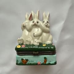 うさぎ　陶器　小物入れのサムネイル