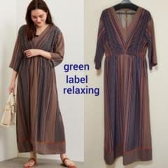 green label relaxing★FMパネルプリントエンパイアワンピースのサムネイル