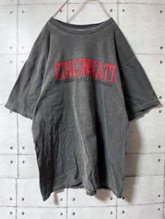 アディダス カレッジ プリント Tシャツ M フェードブラック 海外古着