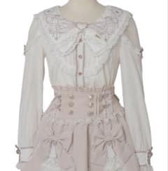 Liz Lisa Jewelry Ribbon Embroidered Sailor Rib Top White Pink