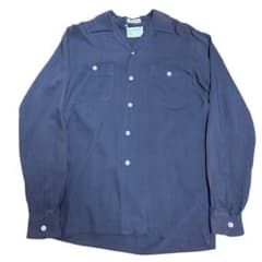 50s 60s ナス紺 長袖 開襟 レーヨンシャツ vintage ヴィンテージ