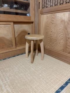 1406建具屋一筋58年のおじいちゃんの手作りスツール、イス☆せん 1419建具屋一筋58年のおじいちゃんの手作りスツール、イス☆けやき