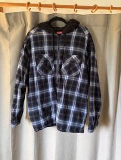 Supreme フード付き チェック柄 ネルシャツ風ブルゾンジャケット