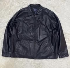 【希少サイズ】OLD GAP 00s フルジップレザージャケット　2XLのサムネイル