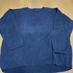 90s GUESS ダークブルー 100%コットン セーター - メルカリ