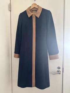 pierre cardin ロングコート ネイビー/ベージュ - メルカリ