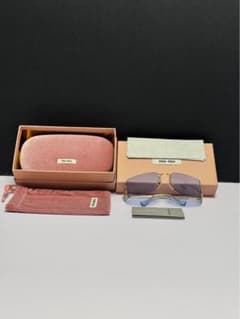 MIU MIU SMU51 リムレス サングラス パープル・ゴールド フルセット