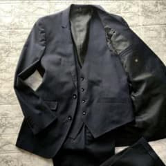 3ピース✨大きいサイズA7✨SUIT SELECT セットアップスーツ ネイビー XL】スーツセレクト 3ピース セットアップスーツ ネイビー A7 - メルカリ
