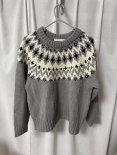 AMERICAN HOLIC ノルディック柄 ニット グレー Mのサムネイル