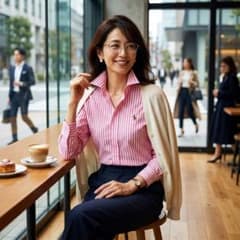 ラルフローレン　国内正規品　美シルエット　ポニー刺繡　ストライプシャツ