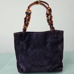シャネルトートバッグ スウェード×プラスチック - メルカリ