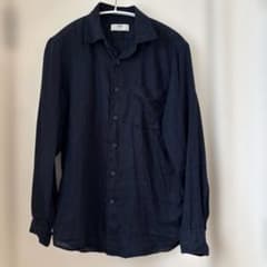【美品】UNIQLO プレミアムシャツ ネイビーSのサムネイル
