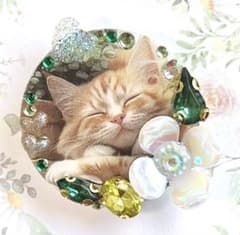 レジン ヘアゴム ハンドメイド 猫 ビジュー デコ 夏 - メルカリ