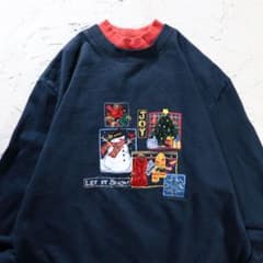 90’s Bobbie Brooks トレーナー クリスマス　雪だるま　刺繍