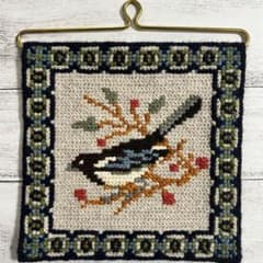 北欧ヴィンテージ ツヴィスト刺繍 タペストリー 壁掛け スウェーデン