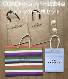 COACH コーチ ショッパー紙袋 各種 大小4点 ステッカー2枚セット 手提